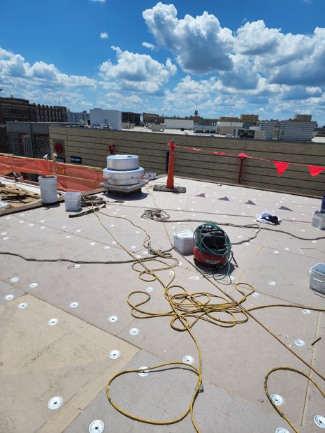 Vents and equipment staged before reinstatement.