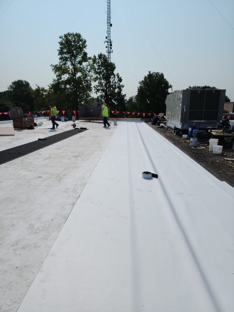 Crew on a long completed membrane run.